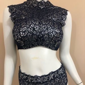 Victoria secret bra & panty set - blue & silver